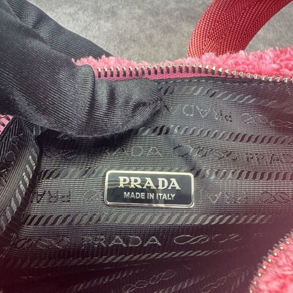 Prada 2000 Re-Edition Terry Cloth Mini Pink Women's Bag - Picture 10 of 13